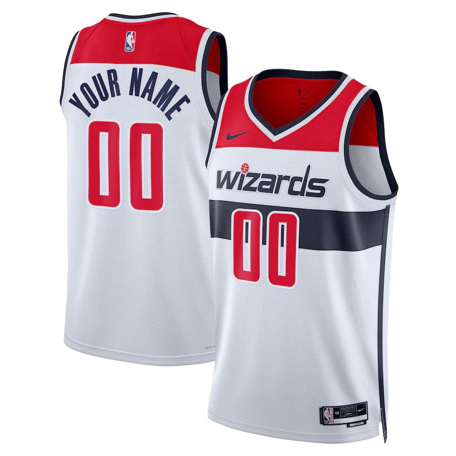 Men Washington Wizards Nike White Association Edition 2022-23 Swingman Custom NBA Jersey